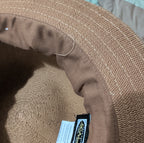 Scala Wide Brim Floppy Sun Hat Brown Acrylic Woven Packable Travel Retro