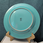 Set of 4 Royal Norfolk Dinner Plates Turquoise Teal Blue Scrolls Rim 10.5"