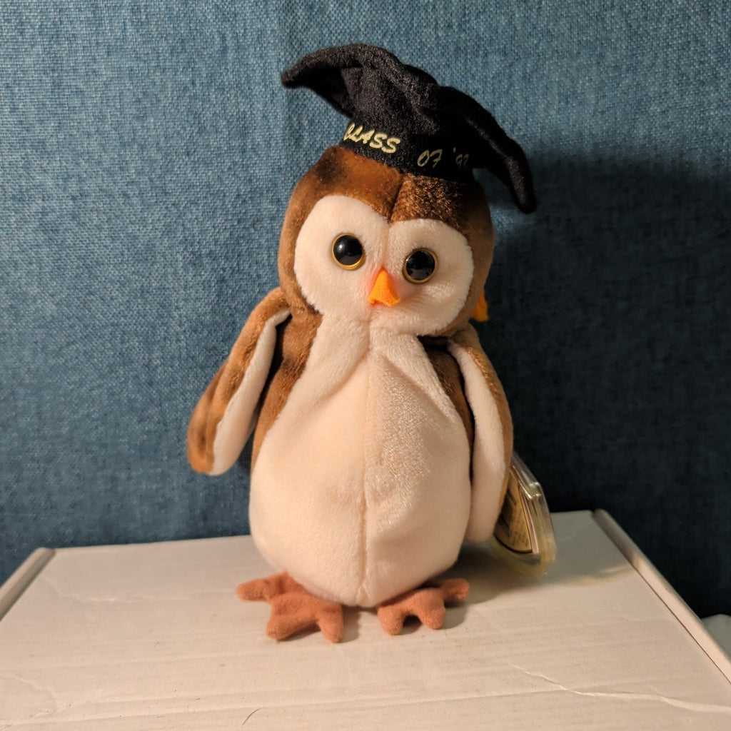 Wise TY Beanie Baby Owl Class of 1998 Graduation Gift MWMT with Tag Protector