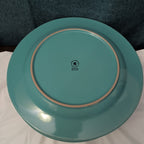 Set of 4 Royal Norfolk Dinner Plates Turquoise Teal Blue Scrolls Rim 10.5"