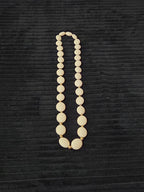 Vintage Cream Lucite Bead Necklace Graduated Flat Oval Disc Chain 32" No Clasp