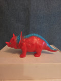 Kid Connection Triceratops Dinosaur Toy Red Blue 7" Long Plastic Figure Toddler
