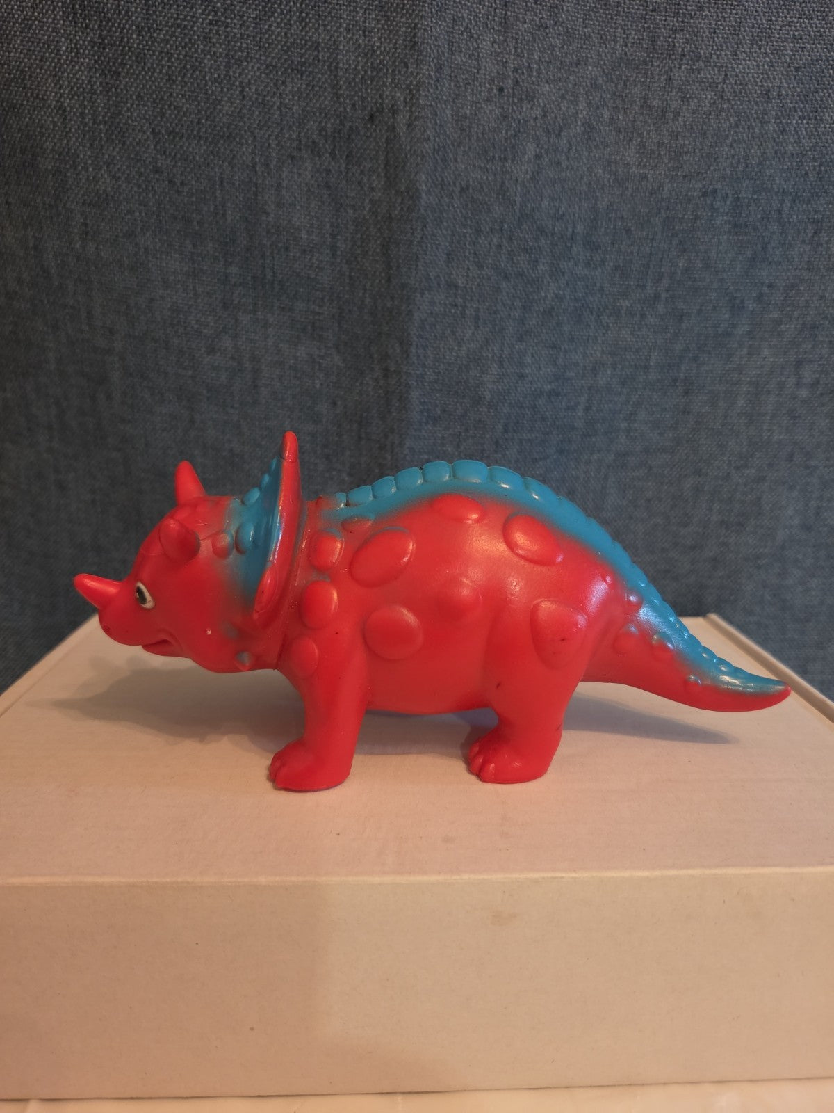 Kid Connection Triceratops Dinosaur Toy Red Blue 7" Long Plastic Figure Toddler