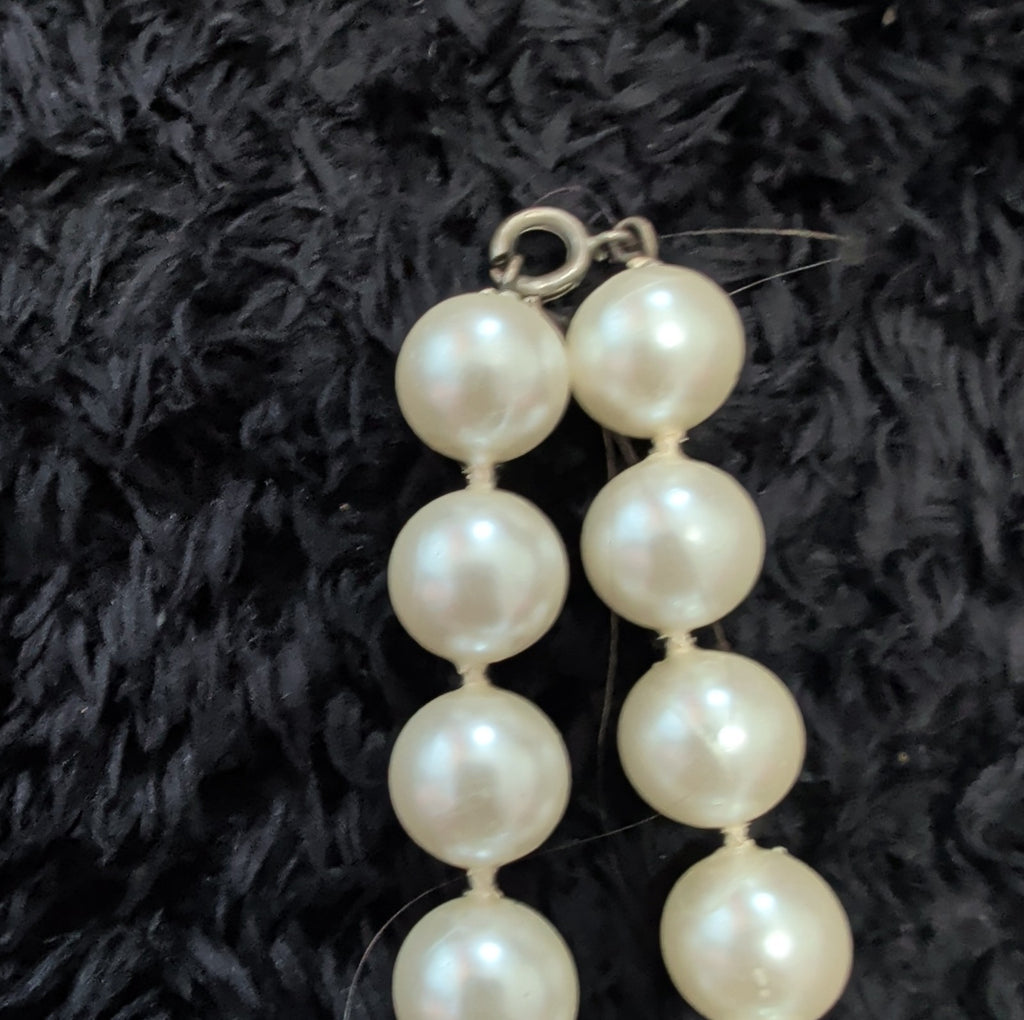 Vintage 54" Champagne Hand Knotted Faux Pearl Flapper Necklace