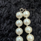Vintage 54" Champagne Hand Knotted Faux Pearl Flapper Necklace