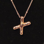Pixie The Penguin Letter X Necklace Rose Gold Tone Puffy Coquette NIB