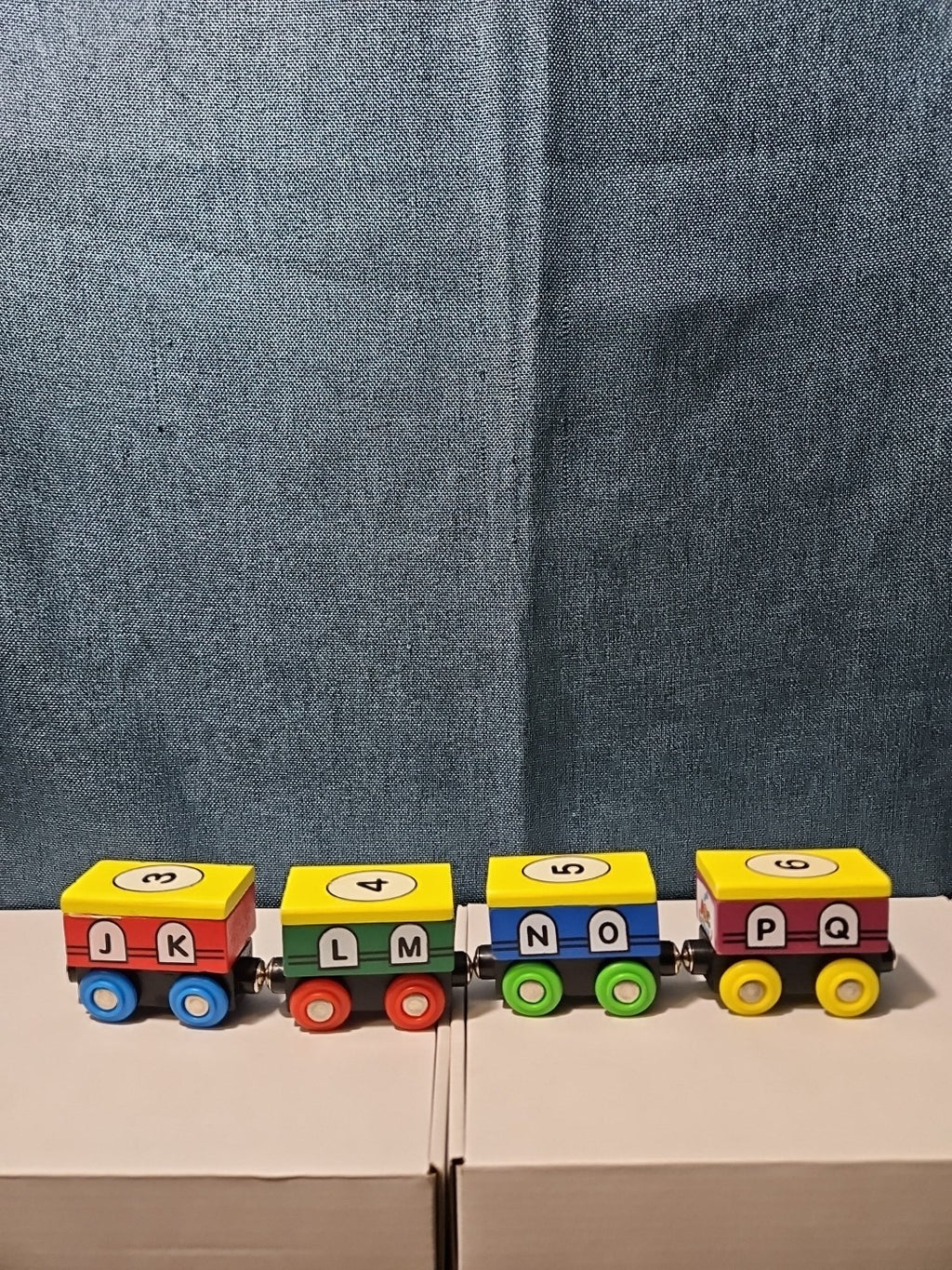 Wooden Magnetic Train Set 13 pc | Alphabet Letters A-Z & Numbers 0-10