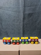 Wooden Magnetic Train Set 13 pc | Alphabet Letters A-Z & Numbers 0-10