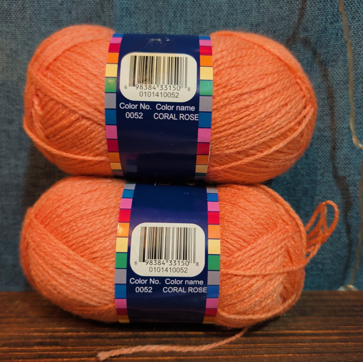 Herrschners Afghan Yarn 2 Ply Coral Rose Acrylic 2 Skein