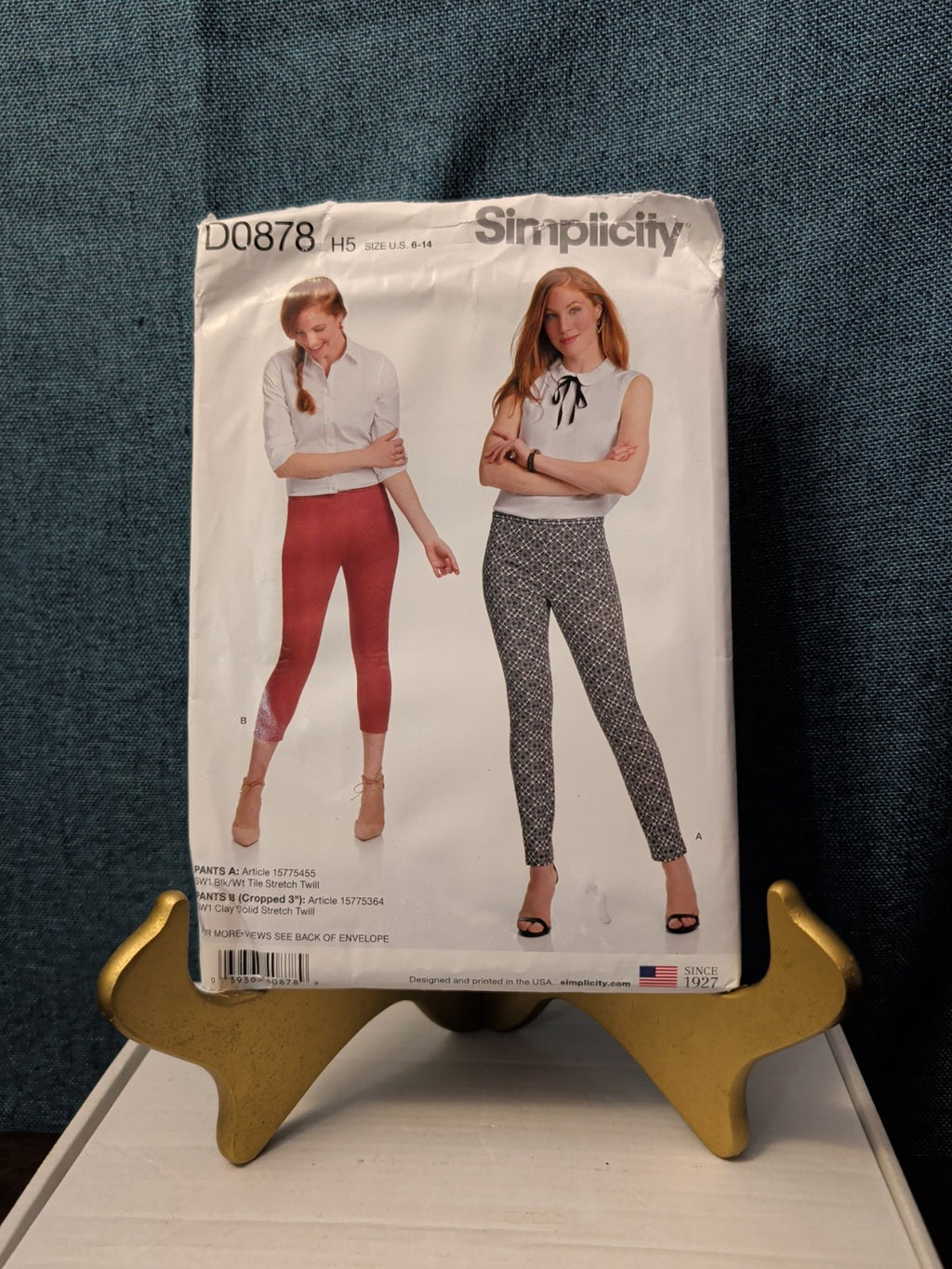 UNCUT Simplicity Pattern D0878 (8514) Amazing Fit Pants Trousers Slim Avg Curvy