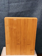 6 Gibson Steak Knives | 4.5" Serrated Stainless Steel | Wood Storage Block Tray