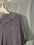 Vintage 90s Polo Ralph Lauren Shirt Men's L Navy Blue Green Pony Logo