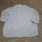 Grand & Greene Blouse Womens XL Speckled Print V-Neck Long Sleeve NWT Shirt