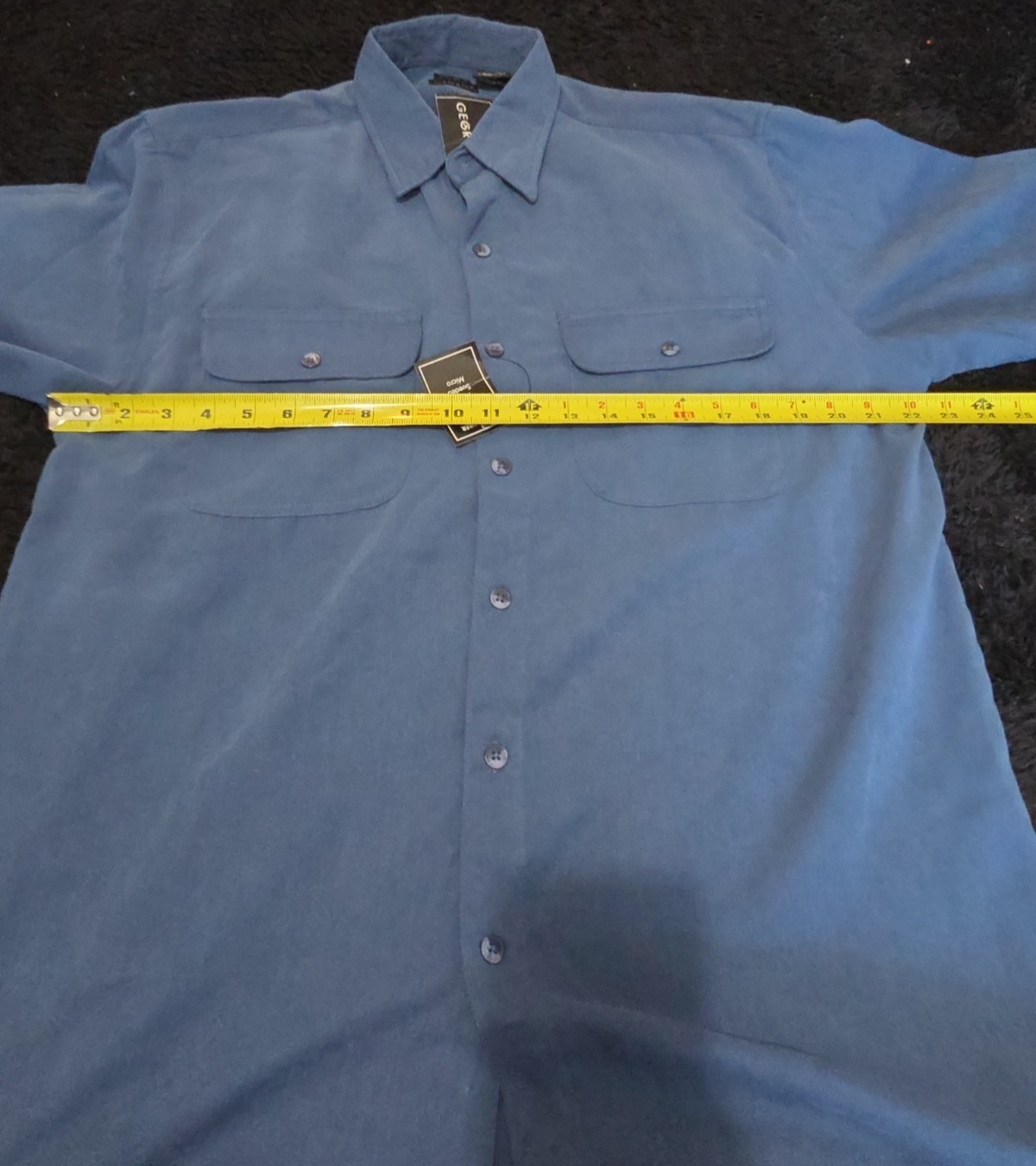 George Sueded Shirt Mens M Blue Long Sleeve Button Up NWT