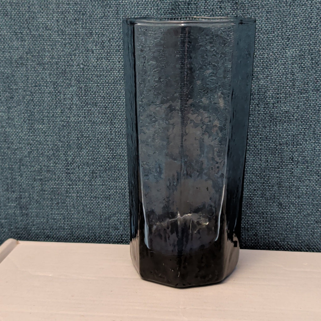 Set of 4 Libbey FACETS Cobalt Blue Glasses | 8-Panel Octagon Highball Tumblers