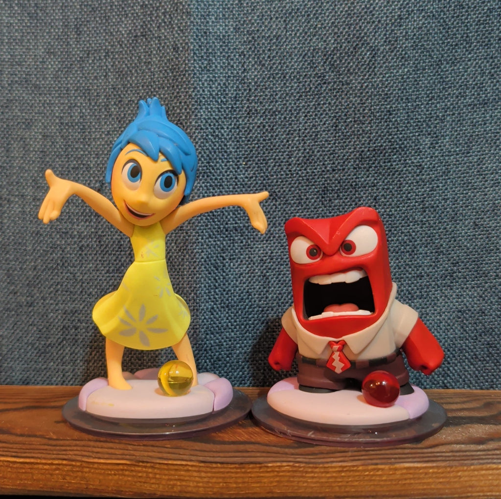 Disney Infinity 3.0 Inside Out Joy & Anger 2 Figure Lot PVC Loose