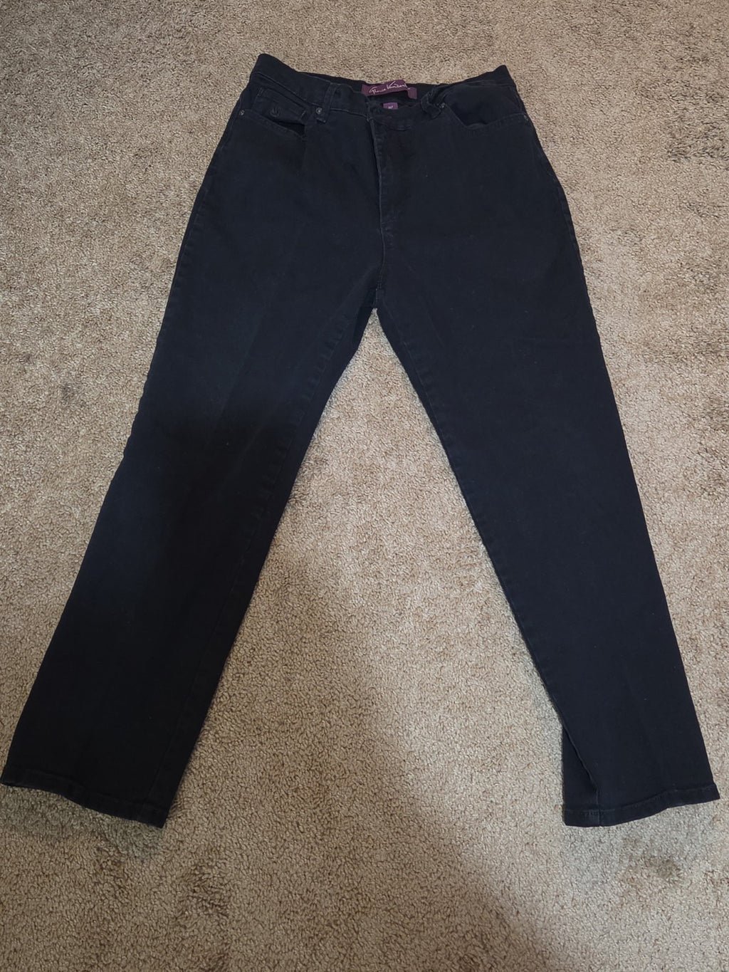 Gloria Vanderbilt Amanda Black Jeans 14p Stretch Denim High Rise Tapered Used
