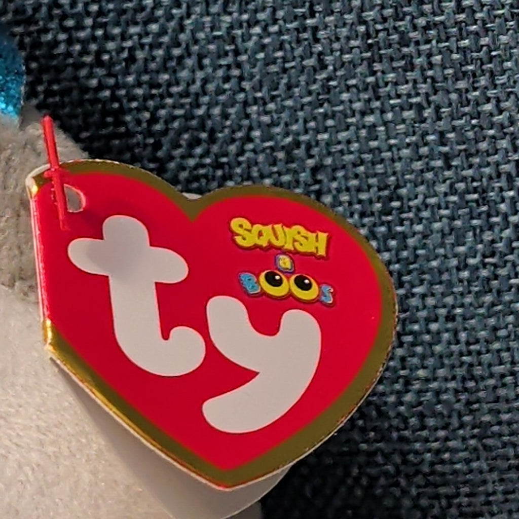 Ty Squish-a-Boos Slush Husky Dog Plush Blue Glitter Eyes Squishy Beanie with Tag