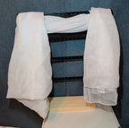 White Chiffon Evening Shawl Wrap Capelet Bridal Pre-Owned 67x21