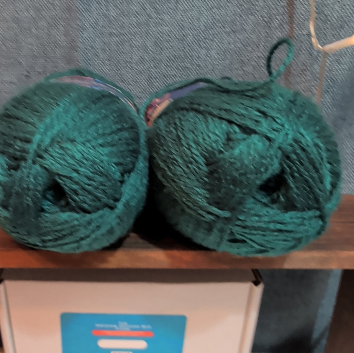 Herrschners Afghan Yarn 2 Ply Deep Teal Acrylic 2 Skein Lot