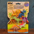 Inc 3D Dinosaur Erasers Set 5-Pack Latex-Free Kids