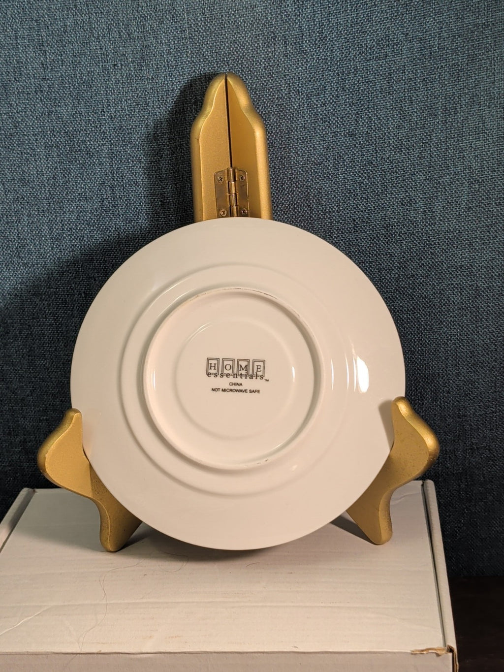 Home Essentials China Saucer Plate White with Gold Rim Individual Replacement