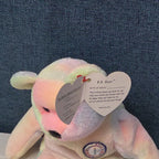 TY Beanie Baby B.B. BEAR The Birthday Bear 1999 | Pastel Tie-Dye | Mint Tags NEW