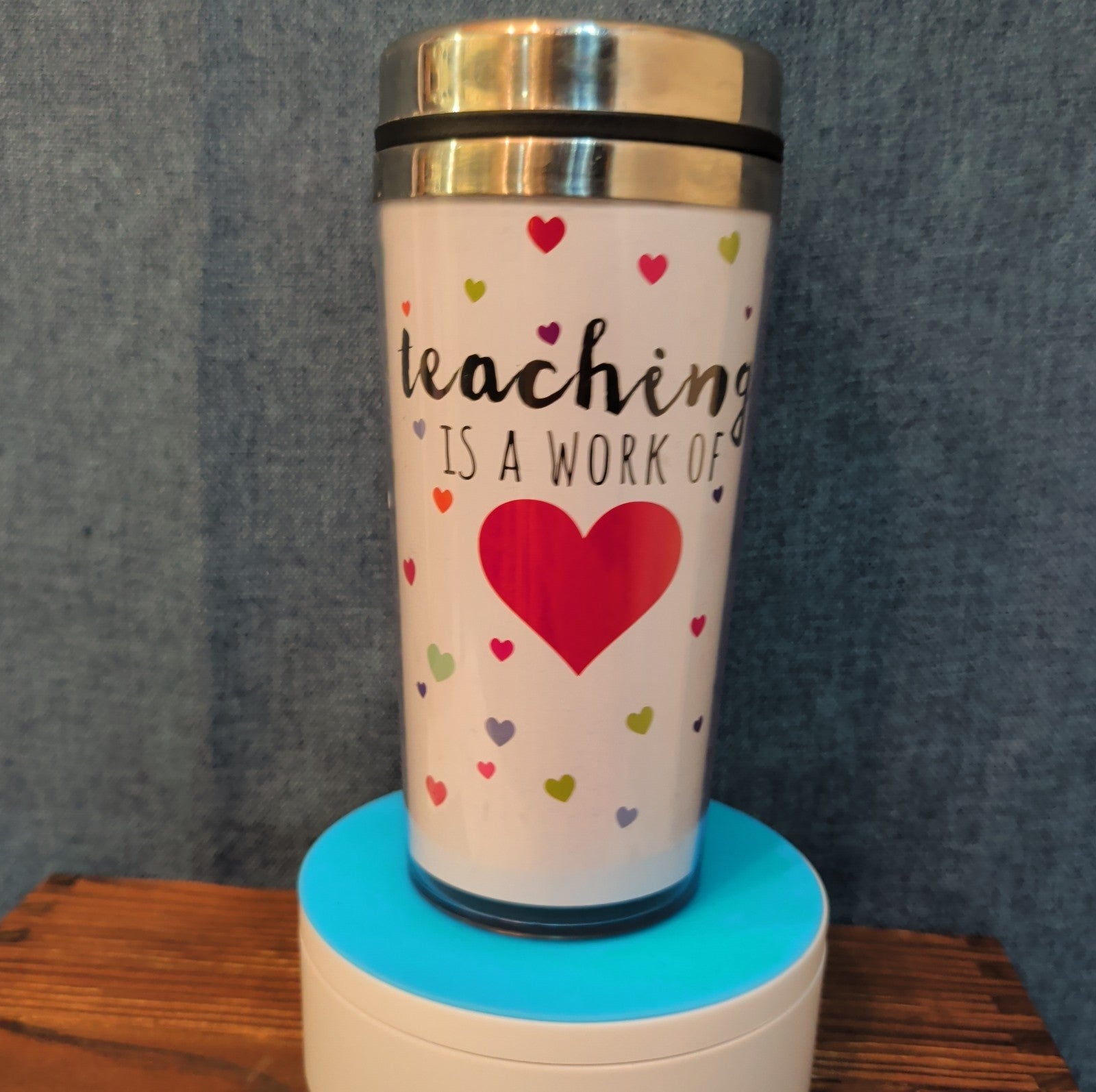 Teacher Work of Love Travel Tumbler 20oz Stainless Acrylic Hot Cold Cup