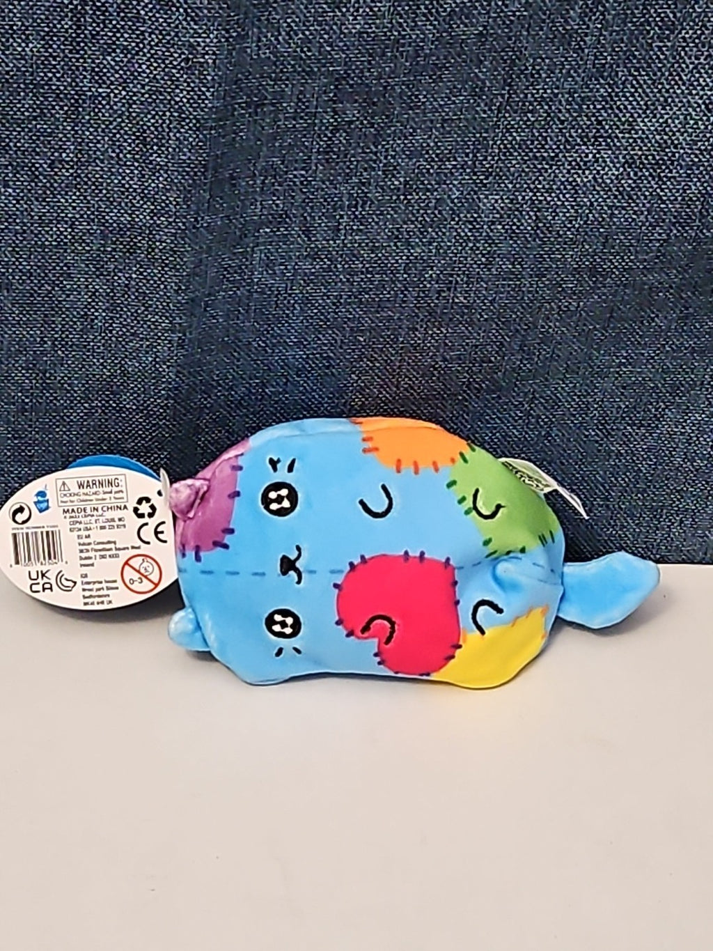 Cats vs Pickles Stitches #503 | Fuchsia Series Bean Plush | Blue Patchy Cat