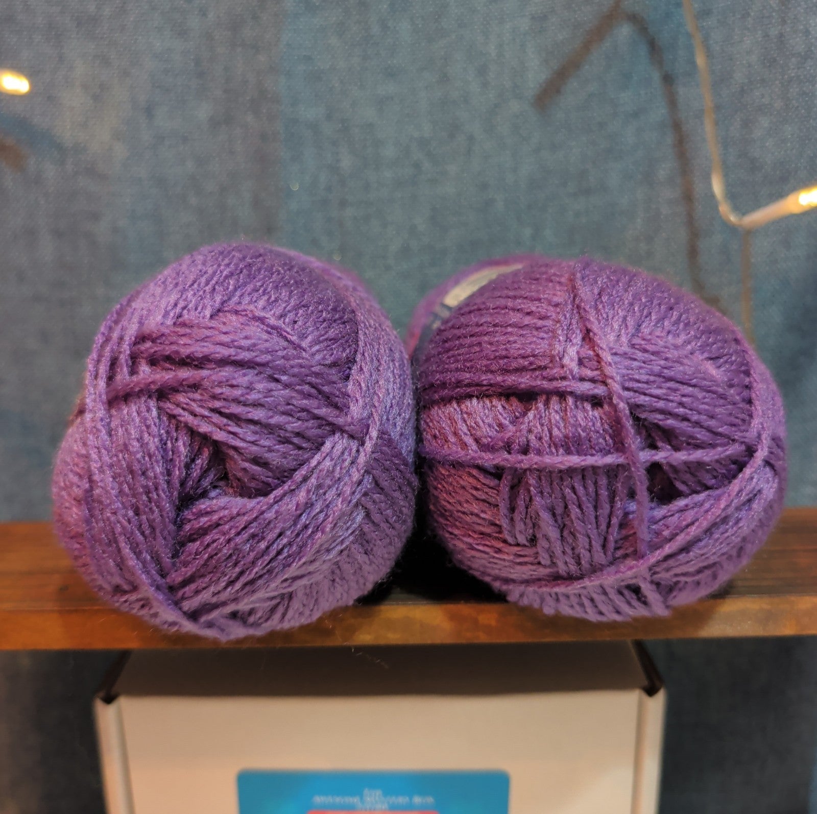 Herrschners Afghan Yarn 2 Ply Grape Purple Acrylic 2 Skein Lot