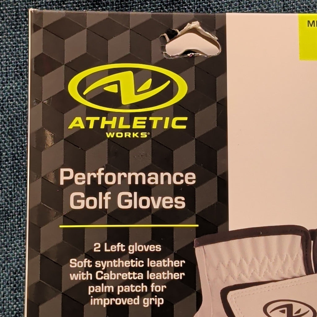 NEW Athletic Works Performance Golf Gloves 2-Pack | Size L | 2 Left Hand Gloves