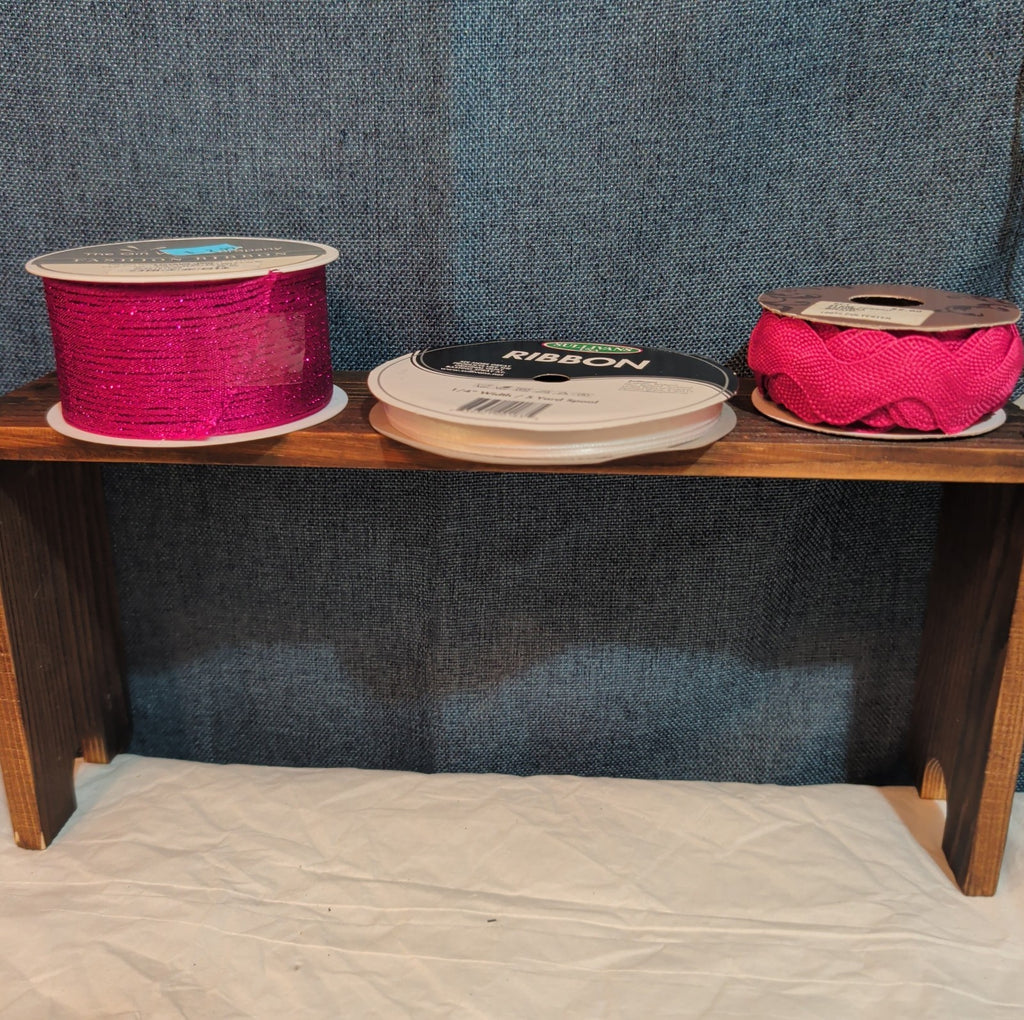 Gift Wrap Co Sullivans Ribbon Trim Lot 3 Fuchsia White Destash