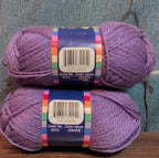 Herrschners Afghan Yarn 2 Ply Grape Purple Acrylic 2 Skein Lot