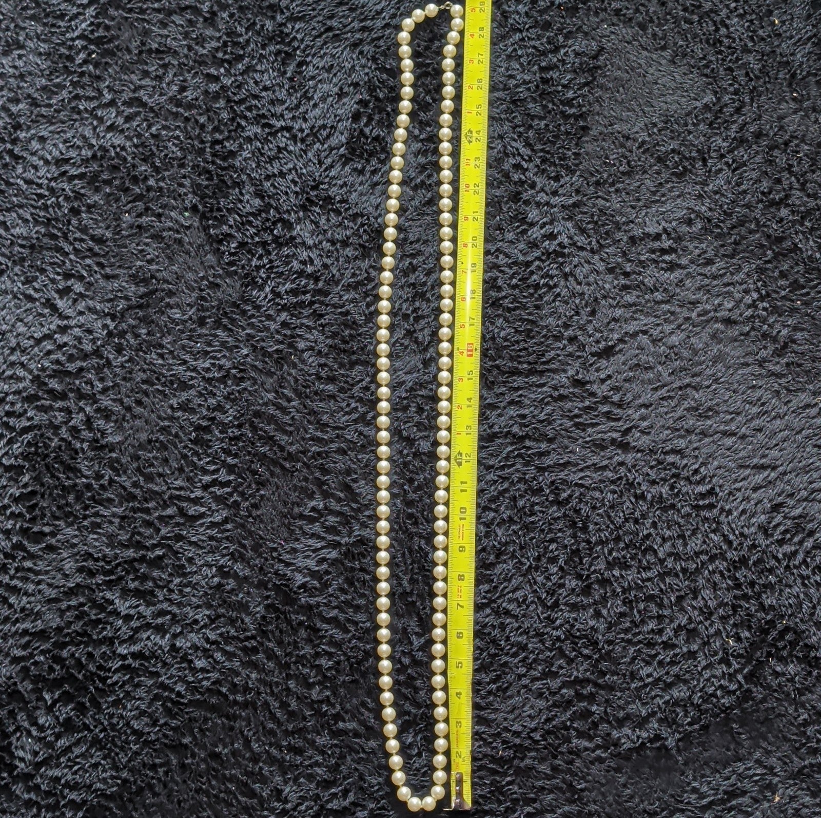 Vintage 54" Champagne Hand Knotted Faux Pearl Flapper Necklace