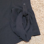 Apt 9 Black Blouse Womens XL V-Neck Roll Tab Sleeve Lightweight Shirt Casual Top