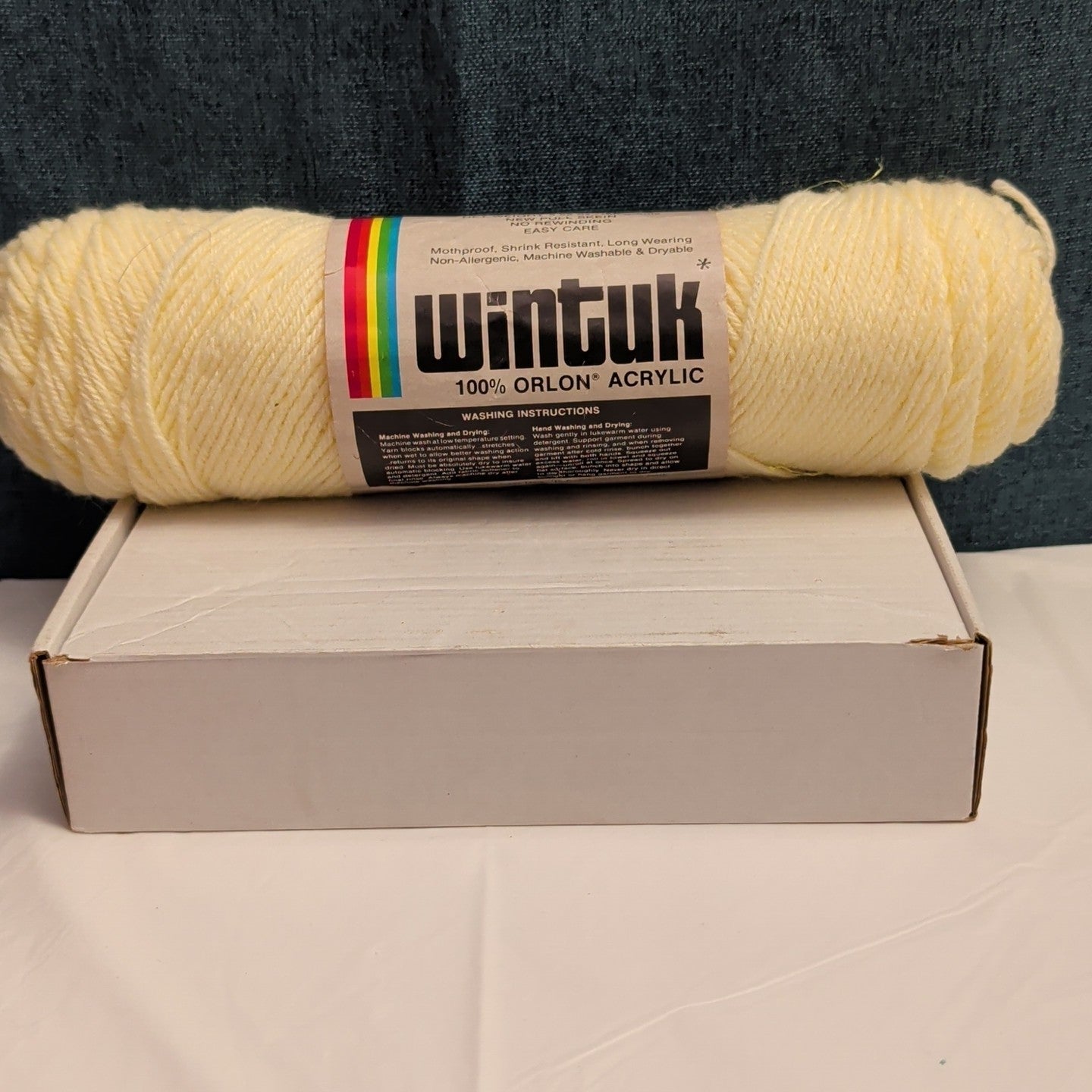 Vintage Wintuk Yarn 100% Orlon Acrylic Fisherman Cream 4-Ply Worsted Weight NOS