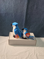 Ty Beanie Baby Rocket the Blue Jay Set Standard & Teenie Beanie 1998 NWT Bird