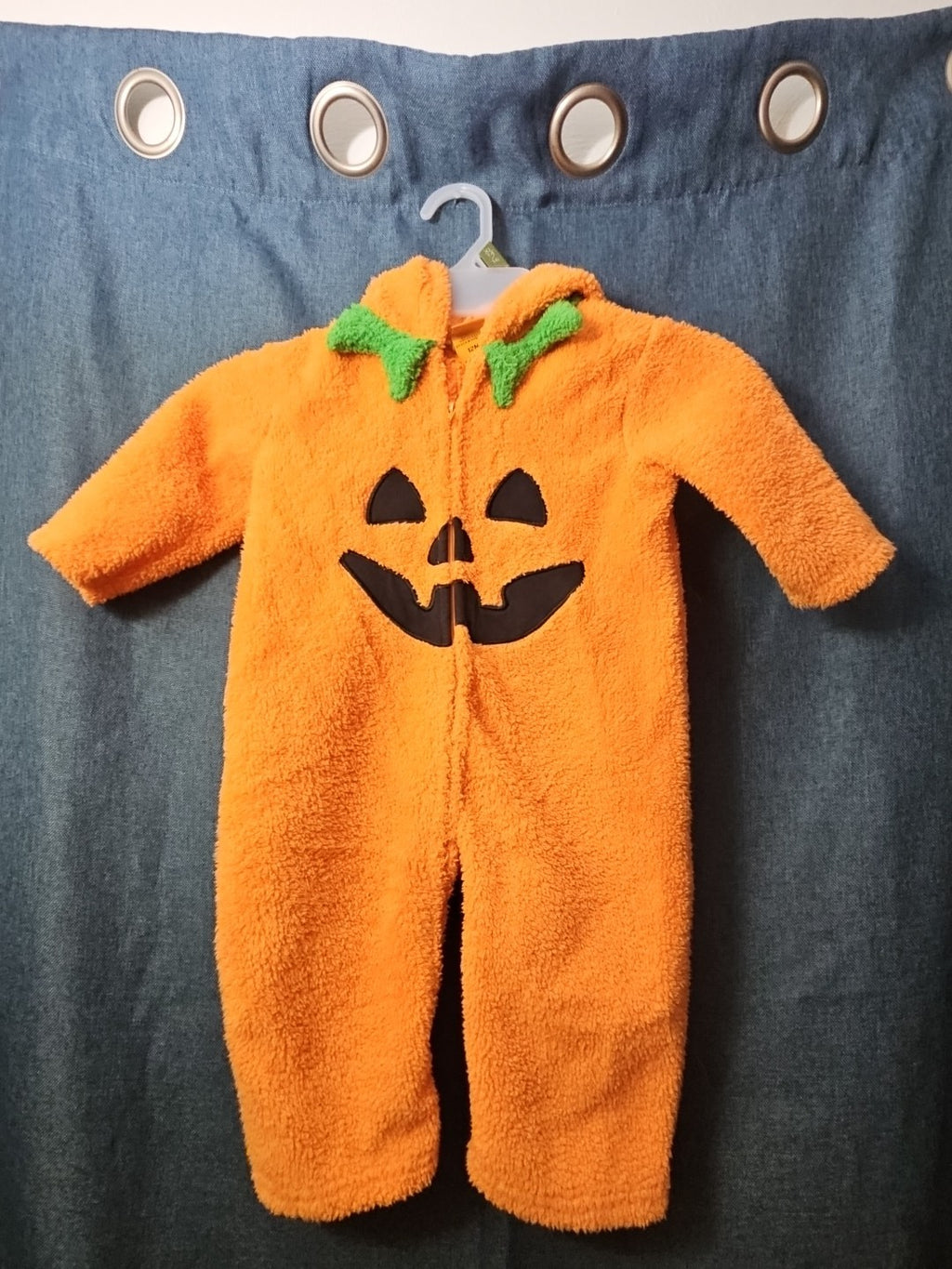 Hyde & Eek Baby Pumpkin Costume 12 Months Plush Zip Up Jack O Lantern Hooded