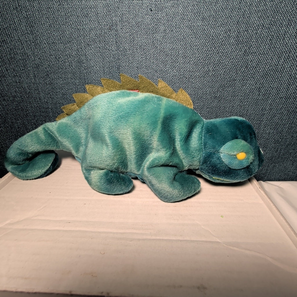 TY Beanie Baby - IGGY the Iguana (dark fabric w/ spikes) (9.5 inch) - MWMTs