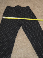 Zac & Rachel Pants 12 Black White Polka Dot Pull On Stretch