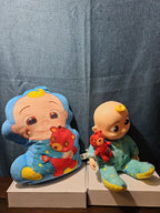CoComelon Toy Lot Musical Bedtime JJ Doll Plush Pillow 4 Mini Vehicles Jazwares