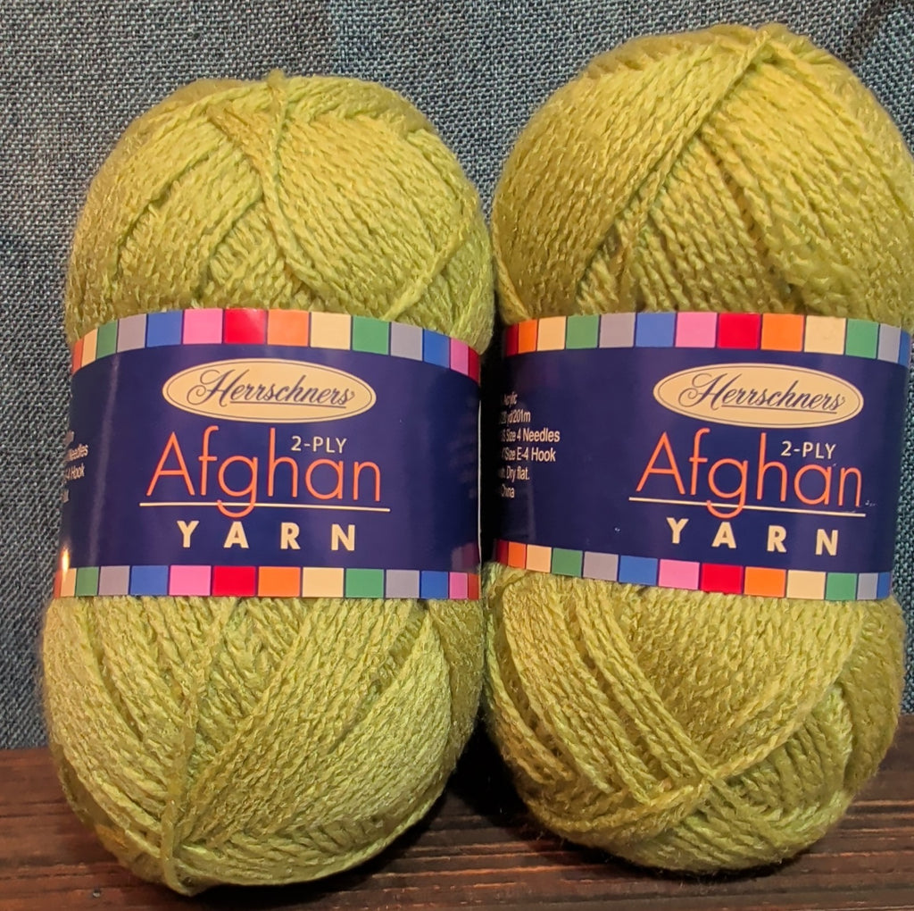 Herrschners Afghan Yarn 2 Ply Celadon Green Acrylic 2 Skein Lot 0046