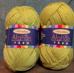 Herrschners Afghan Yarn 2 Ply Celadon Green Acrylic 2 Skein Lot 0046