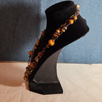 Earth Tone Bead Coppertone Chain Necklace Boho 70s Vibe