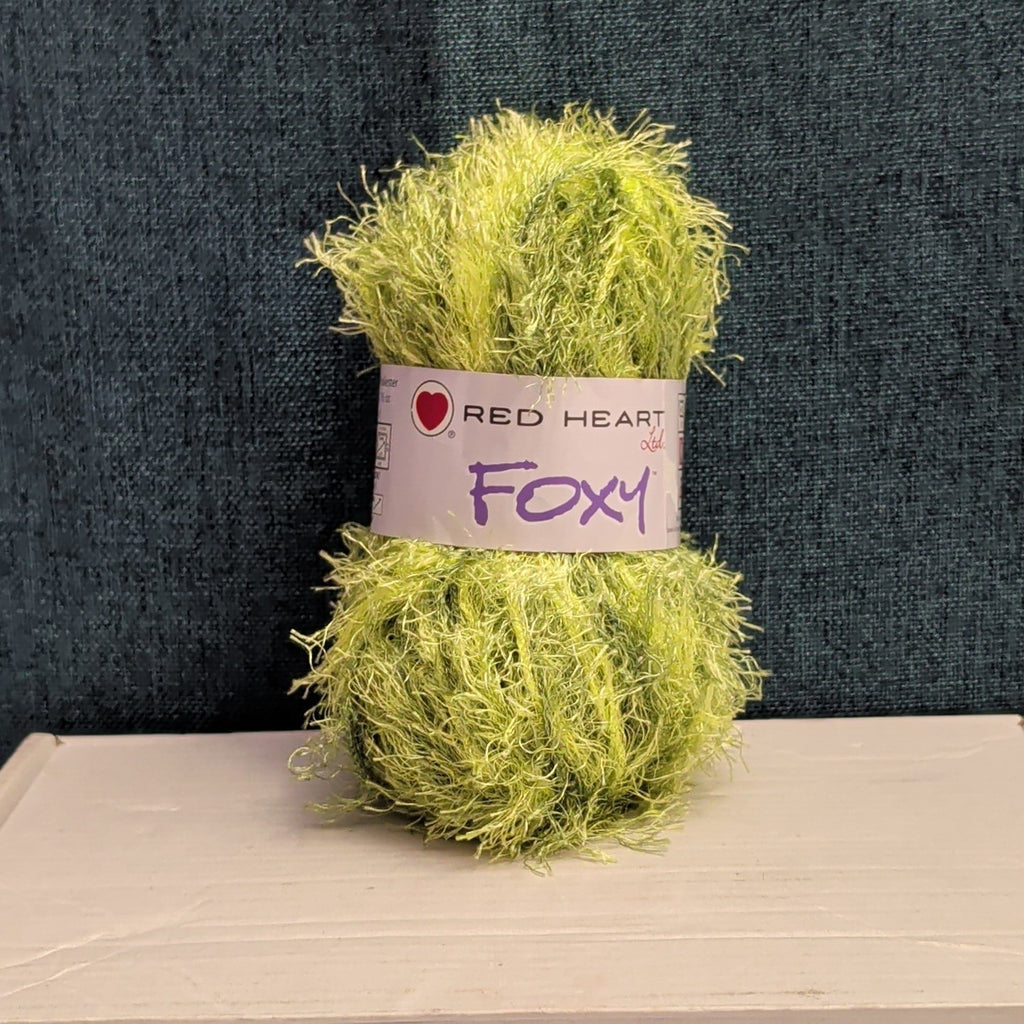 Red Heart Foxy Eyelash Yarn Lime Green