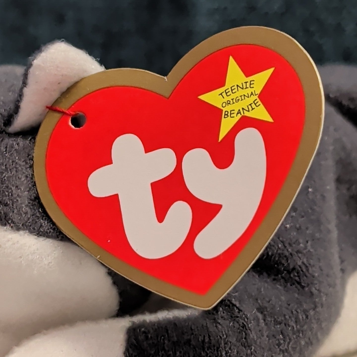 Ty Teenie Beanie Baby Nook the Husky 1999 McDonald's Plush Dog Grey White Tag