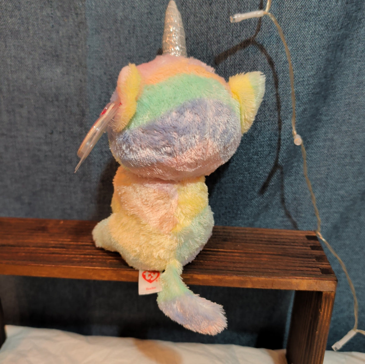 Ty Beanie Boos Heather Uni-Kitty 6" Plush Pastel Rainbow