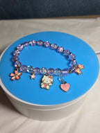 Kawaii Kitty Pink Beaded Stretch Charm Bracelet Y2K