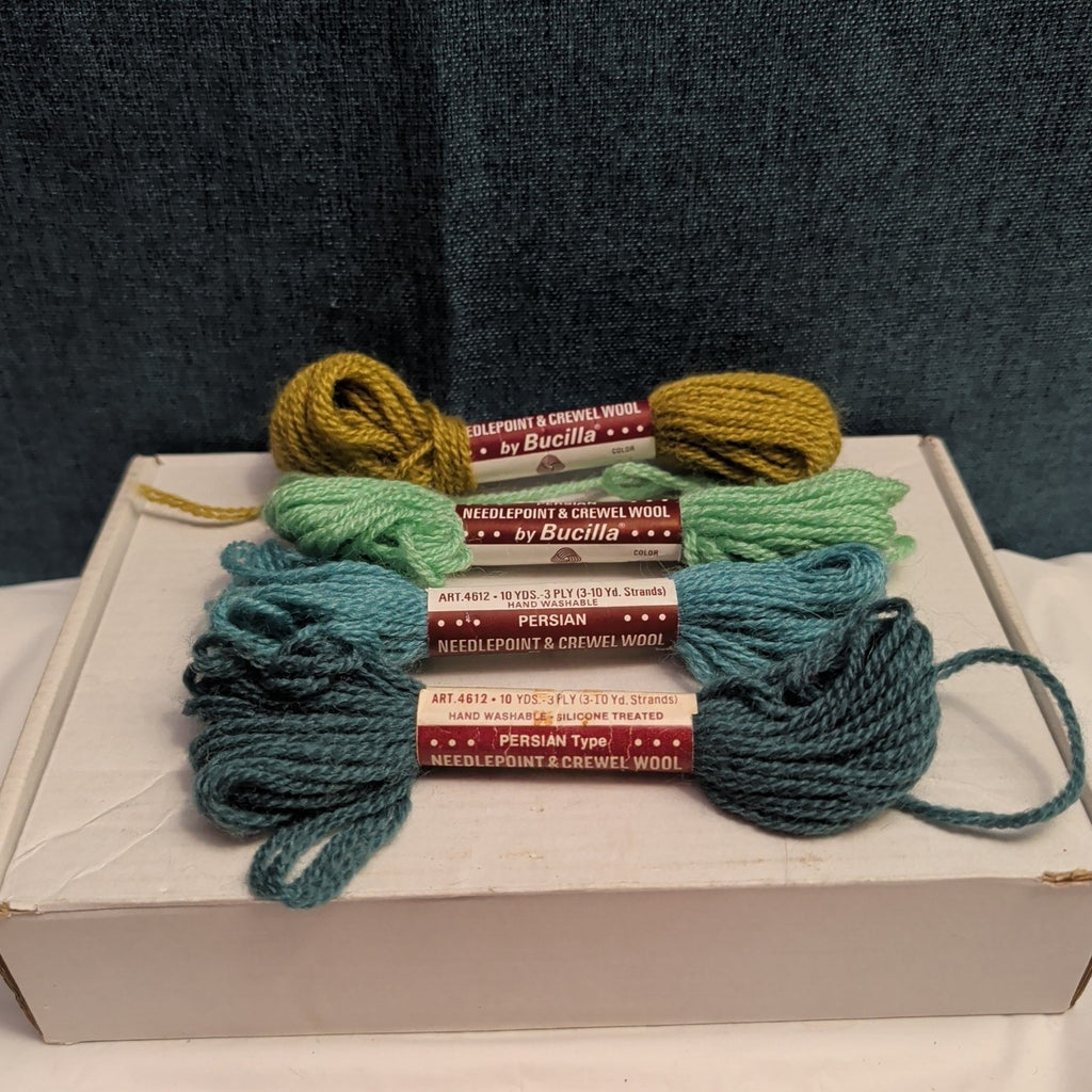 Bucilla Persian Wool Yarn 4 Skeins 3-Ply Needlepoint Crewel Misc Colors