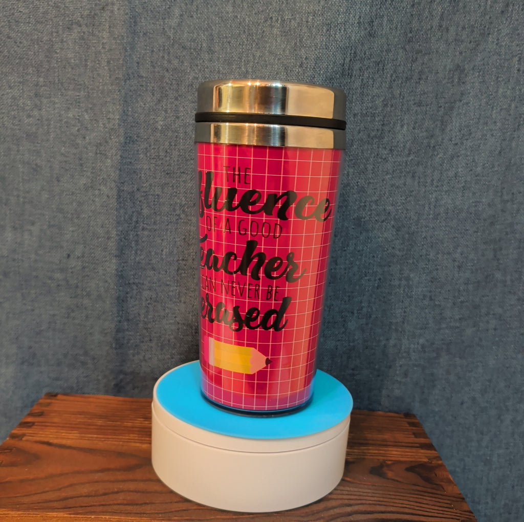Teacher Appreciation Travel Tumbler 20oz Pink Hot Cold Cup with Lid